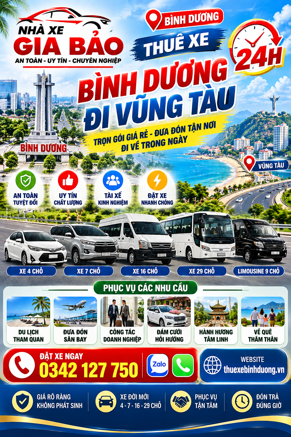 thuê xe thủ dầu một đi vũng tàu