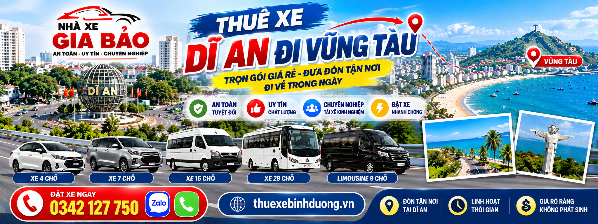 thuê xe dĩ an đi vũng tàu